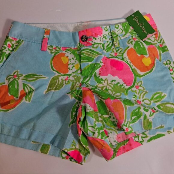 Lilly Pulitzer Callahan shorts sz 16 Tidal Wave Pans Garden NWT - Picture 1 of 12